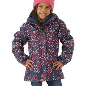 Columbia Girls Interchange 3-in-1 Bugaboo Winter Coat Navy Polka Dot M (10/12)